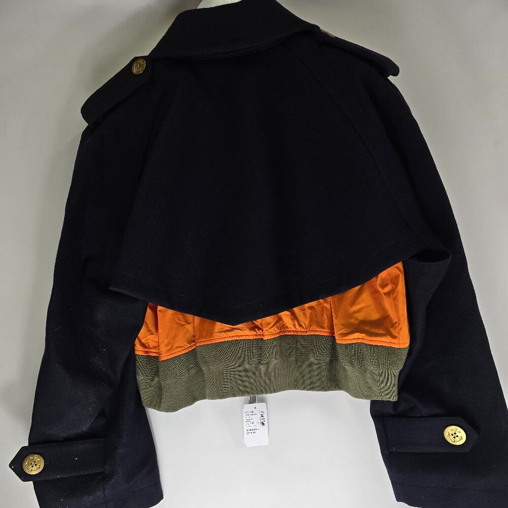 Sacai Wool Melton Mix Jacket 'Navy' SIZE L - Picture 11 of 12